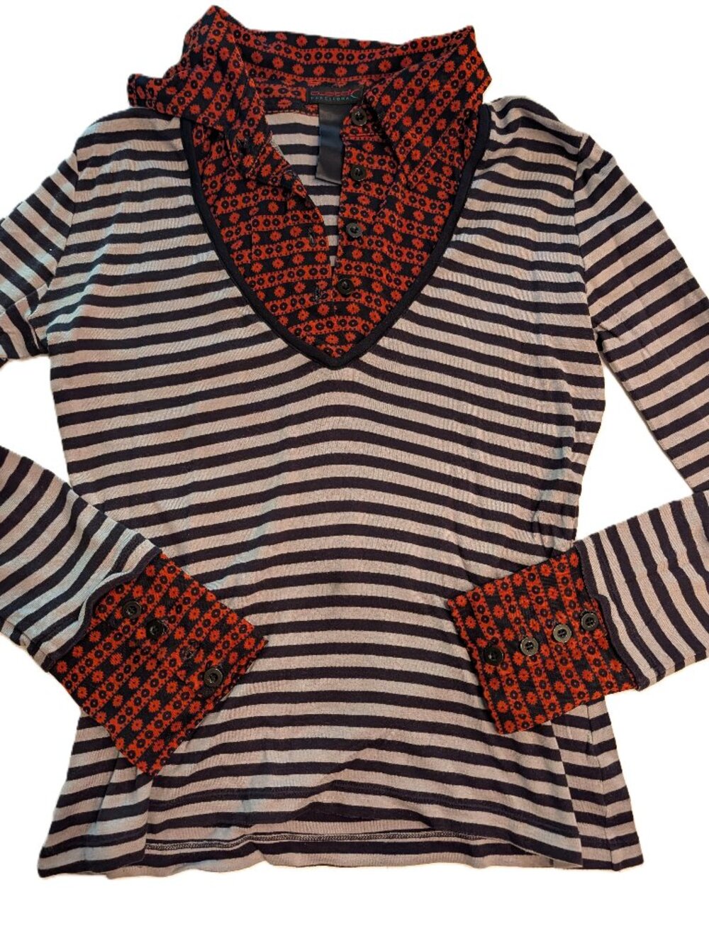 Custo Barcelona long sleeve striped knit top